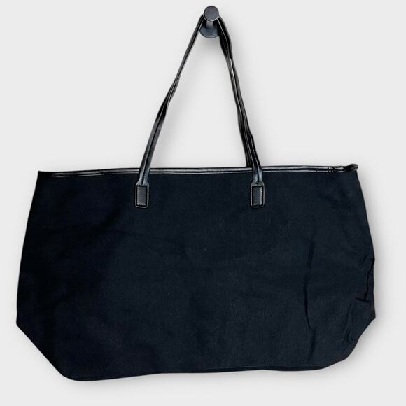 NEW CLEOBELLA Large Canvas Tote in Black with Vegan leather trim fabfitfun box - Picture 3 of 8